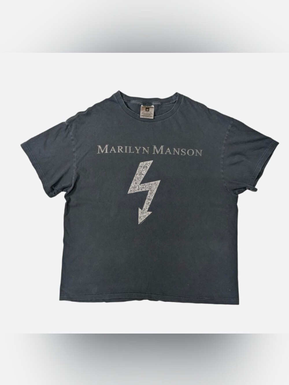 Vintage 1998 Marilyn Manson‎ lightning bolt graphic t-shirt in faded black XL